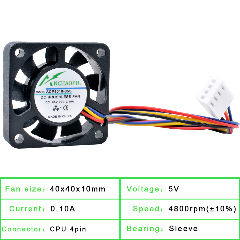 ANCHAOPU 4cm 40mm fan 40x40x10 - Pi 4 Case ulasan dan harga