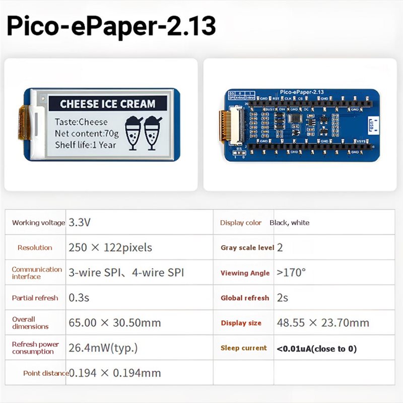 B68A For Raspberry Pi Pico E-I - Pi Display ulasan dan harga